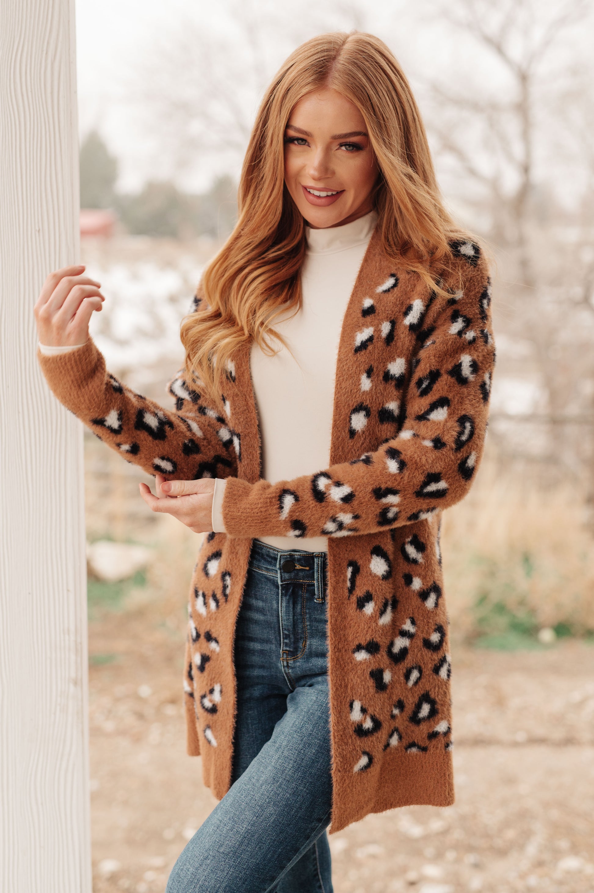 Courageous Comfort Animal Print Cardigan - Redtop