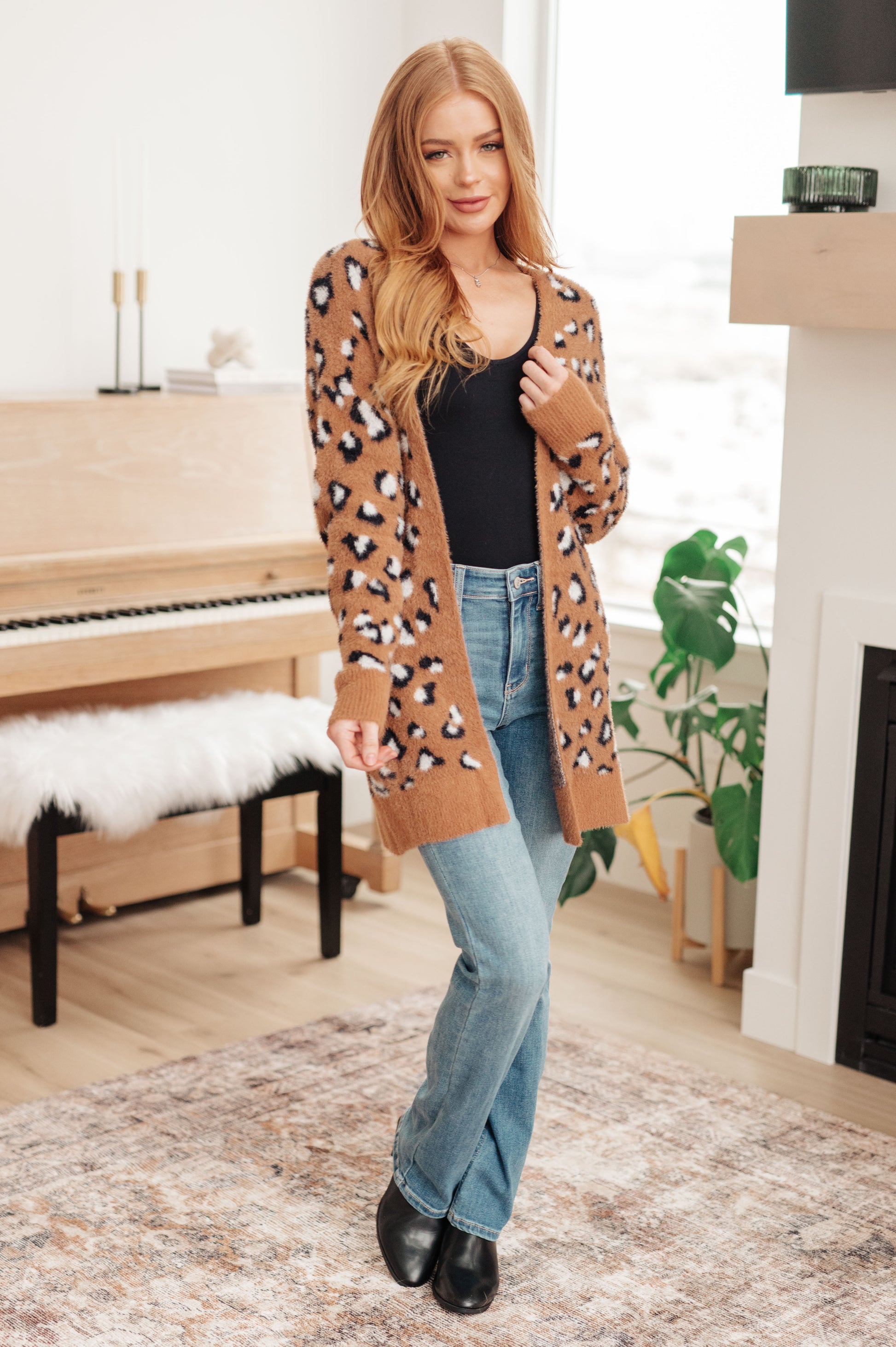 Courageous Comfort Animal Print Cardigan - Redtop