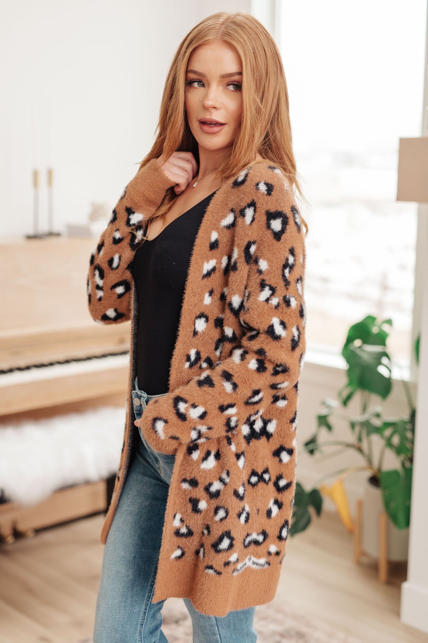 Courageous Comfort Animal Print Cardigan - Redtop