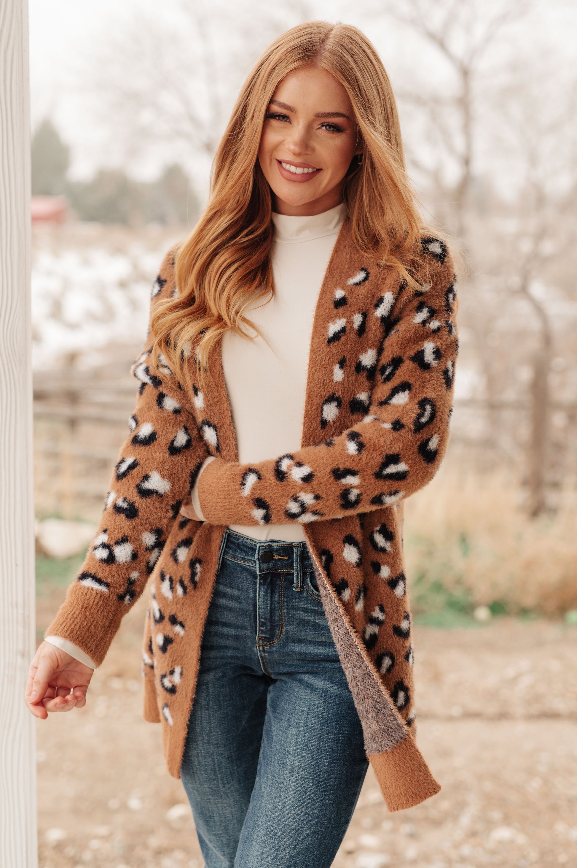 Courageous Comfort Animal Print Cardigan - Redtop