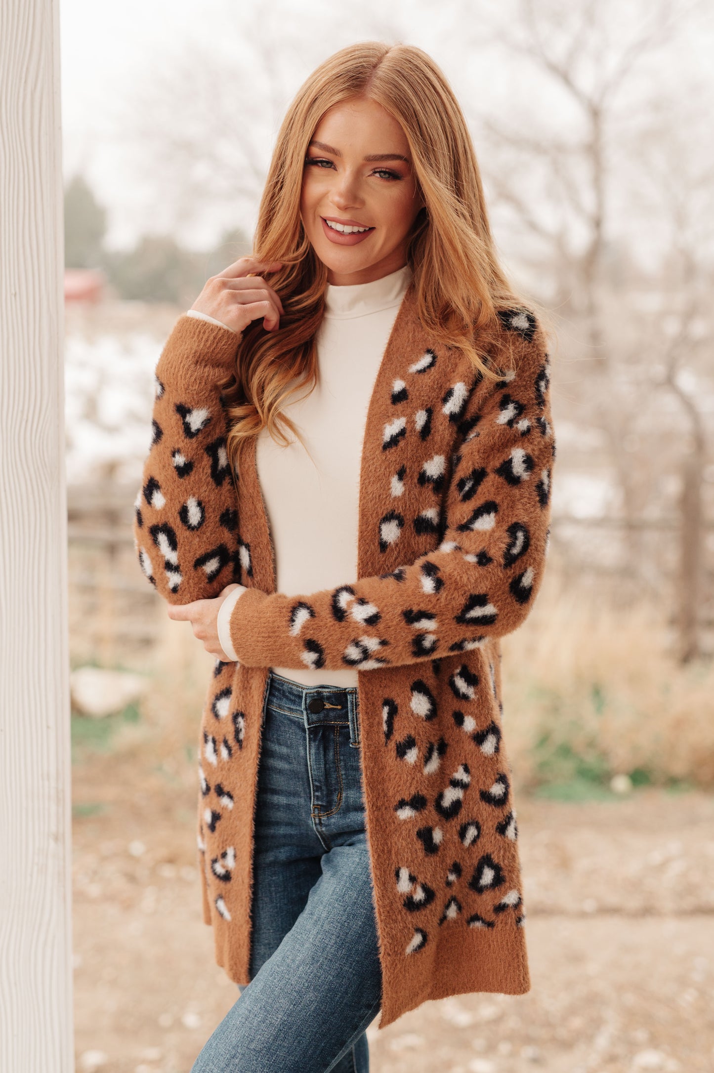 Courageous Comfort Animal Print Cardigan - Redtop