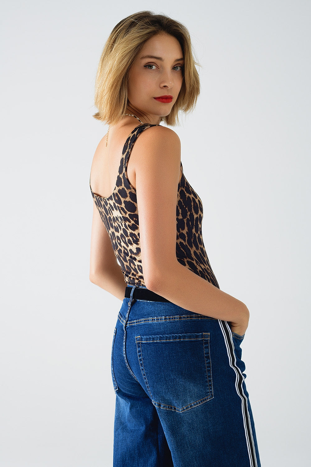 Leopard Print Sleeveless Top