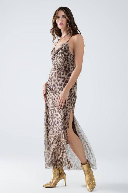 Leopard Luxe Mesh Maxi Dress